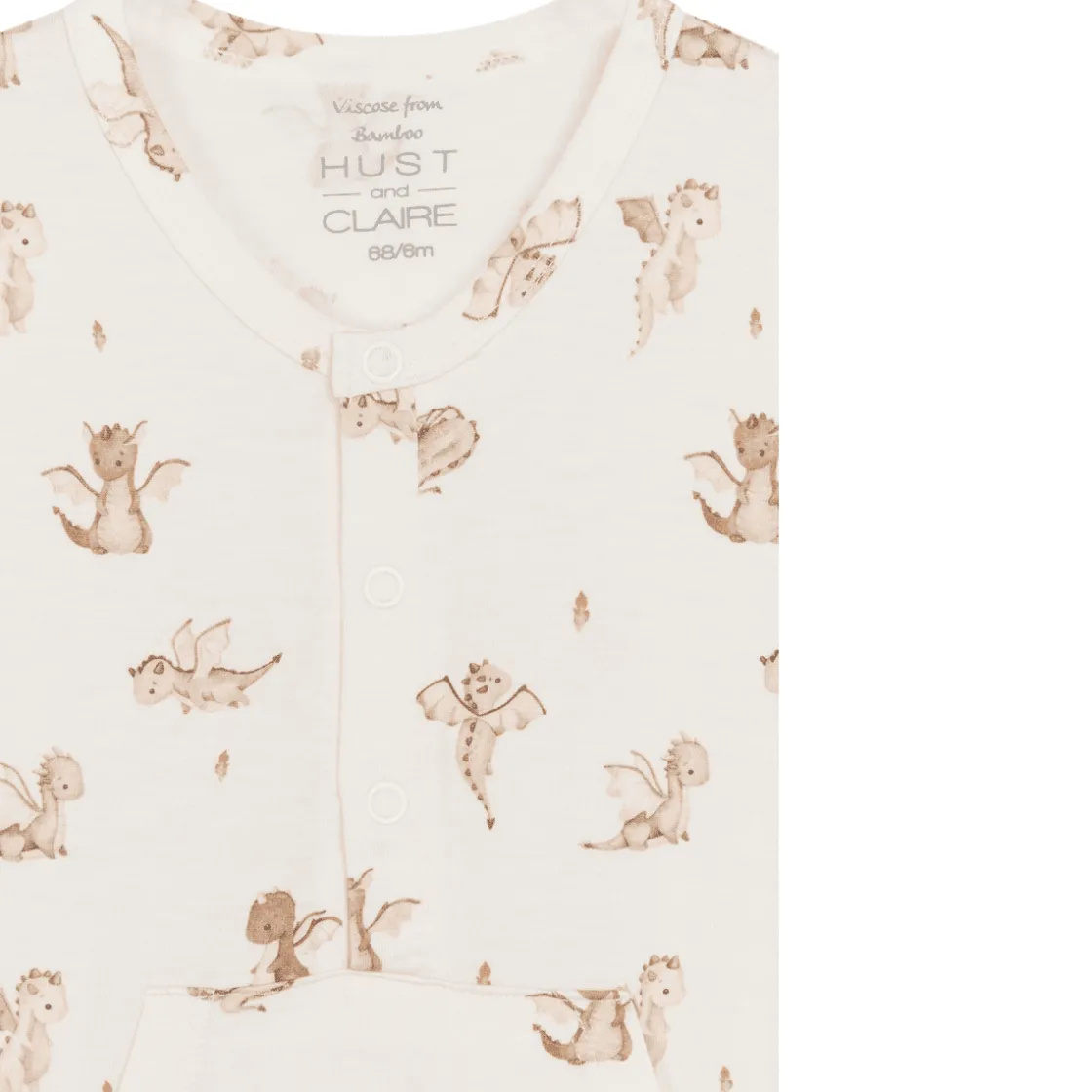 Clearance Hust and Claire Milu romper i bambus, Ivory Rompere & Jumpsuits Baby Jente | Heldresser & Pyjamaser Jente