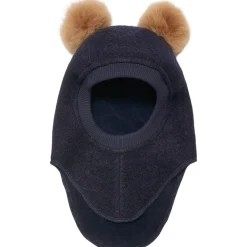 Outlet Balaclava lue tovet ull og dusker, Dark Navy Vinterluer Barn | Vinterluer Baby