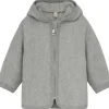 Discount bomullsfleece jakke med ører, Light Grey Melange Fleece Barn | Jakker Barn