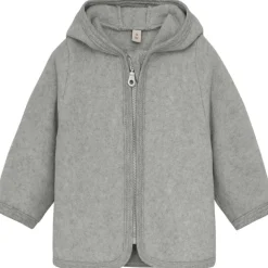 Discount bomullsfleece jakke med ører, Light Grey Melange Fleece Barn | Jakker Barn