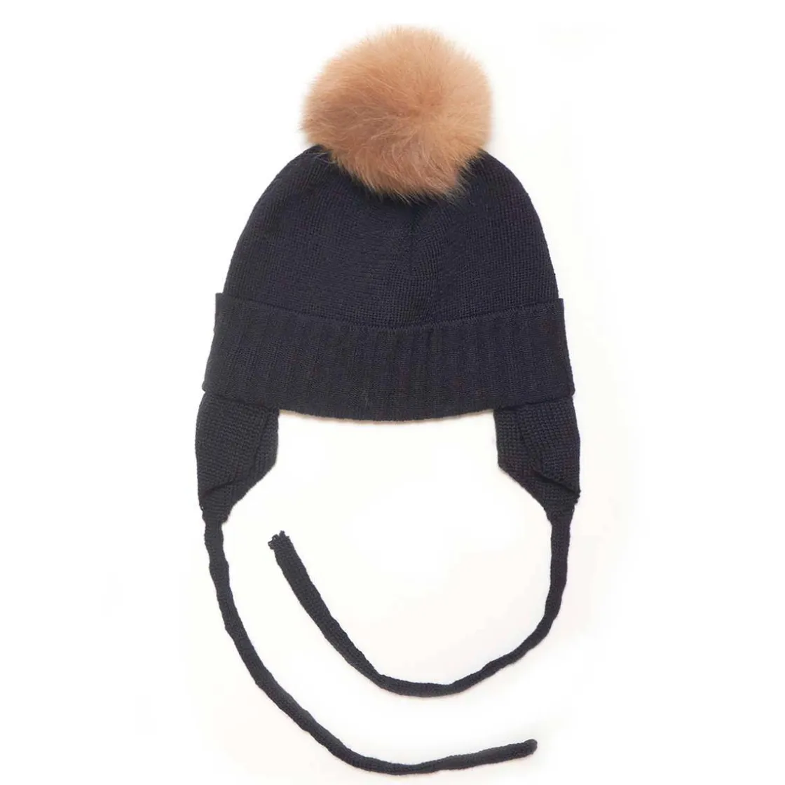 Sale Chullo vinterlue med knyting og dusk, navy Vinterluer Barn | Vinterluer Baby