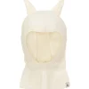 Outlet strikket balaclava i ull m/ører, Antique White Vår- Og Høstluer Baby | Vinterluer Baby