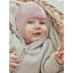 Best strikket balaclava i ull m/ører, Ash Rose Vår- Og Høstluer Baby | Vinterluer Baby