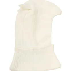 Outlet strikket balaclava i ull m/ører, Antique White Vår- Og Høstluer Baby | Vinterluer Baby