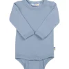 Hot Aqua Flora body i sommerull, Dusty blue Ullbody Og Ullgensere Baby | Ullbodyer Baby Gutt