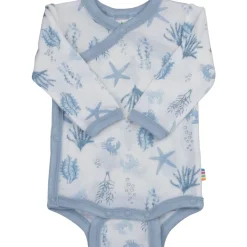 Fashion Aqua Flora omslagsbody i sommerull, Light blue Ullbody Og Ullgensere Baby | Ullbodyer Baby Gutt
