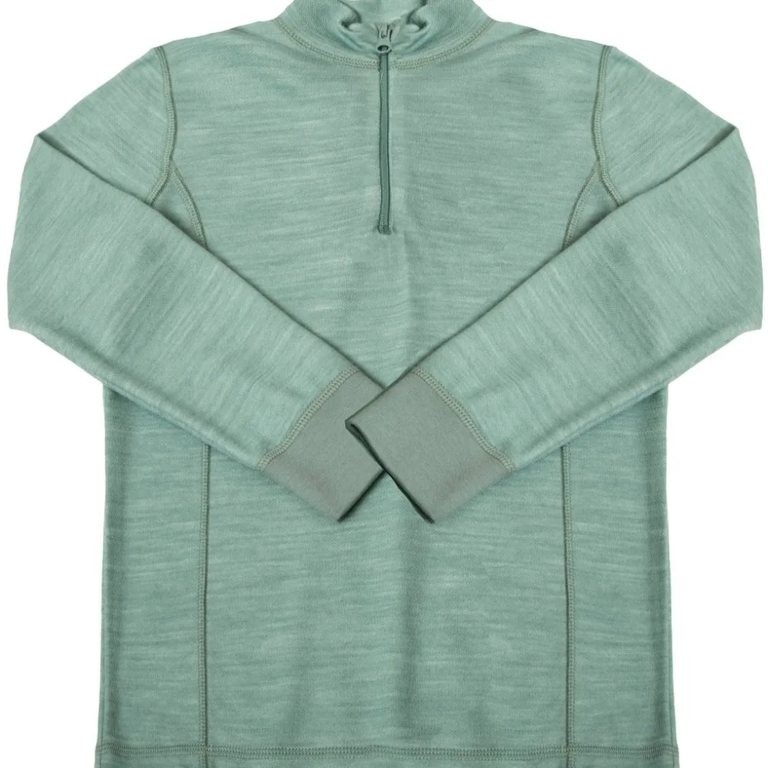 Outlet genser i ull/bambus med half-zip, Green YD Ullgensere 8-16 År | Ullgensere Jente 3-10 År