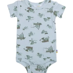 Hot Lake kortermet body i bambus, Light blue Kort | Kortermet Baby Gutt