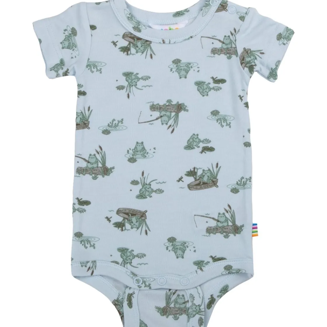 Hot Lake kortermet body i bambus, Light blue Kort | Kortermet Baby Gutt