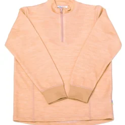 Best Snowflake genser i ull/bambus med zip, Peach Ullgensere 8-16 År | Ullgensere Jente 3-10 År