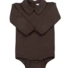 Sale Wool melange ullbody med krage, Drk. Brown Ullbody Og Ullgensere Baby | Juleantrekk Til Gutt