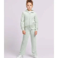 Outlet Tonal velour joggebukse, surf spray Bukser Jente 8-16 År | Bukser Baby Gutt