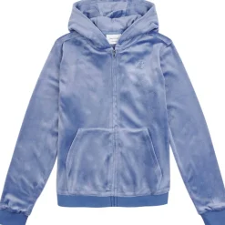 Hot velour hettejakke til barn, grey blue Gensere Jente 8-16 År | Gensere & Overdeler Gutt