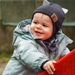 Outlet ullue m/refleks til baby, kattesvart Vinterluer Baby