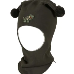 Fashion balaclava lue i bomull med dinosaur, Mørk Grønn Vår- Og Høstluer Barn | Vår- Og Høstluer Baby