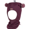 Best balaclava med kontrast dusker, plomme/old rose Vinterluer Barn | Vinterluer Baby