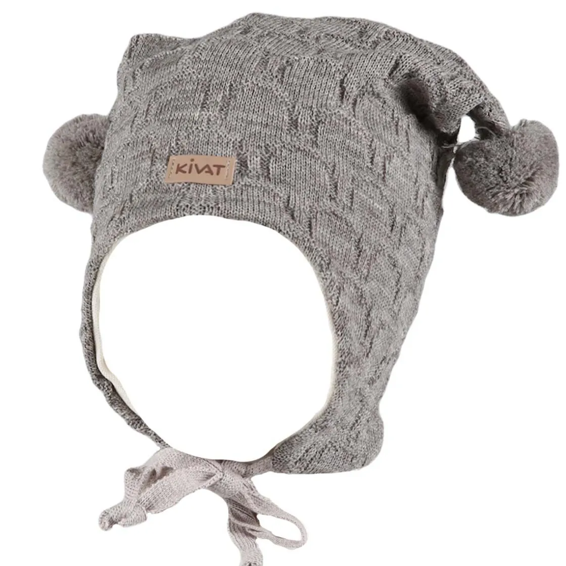 Clearance vinterlue med kabelstrikk, beigemelert Vinterluer Barn | Vinterluer Baby