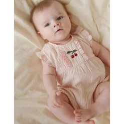 Outlet Ellie romper til baby, Peony Stripe Penklær Baby Jente | Penklær Baby Gutt
