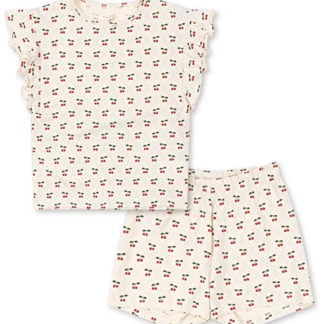 Clearance Frill shorts-sett til småbarn, Cherry Motif Penklær Jente | Penklær Baby Gutt