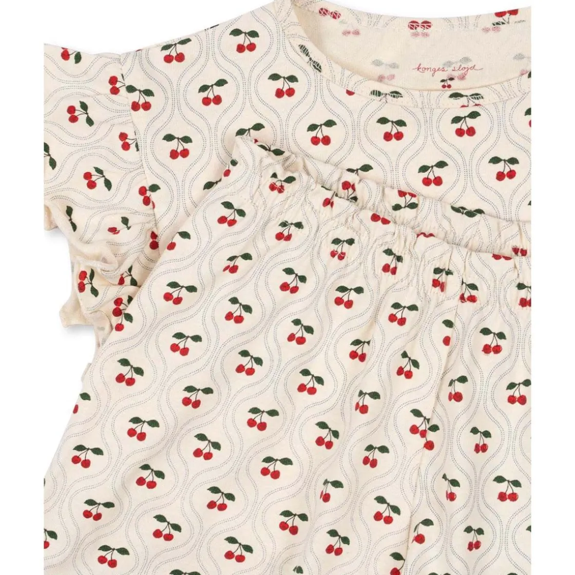Clearance Frill shorts-sett til småbarn, Cherry Motif Penklær Jente | Penklær Baby Gutt