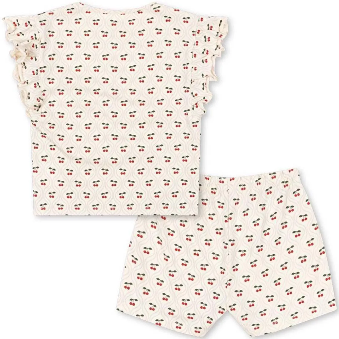 Clearance Frill shorts-sett til småbarn, Cherry Motif Penklær Jente | Penklær Baby Gutt