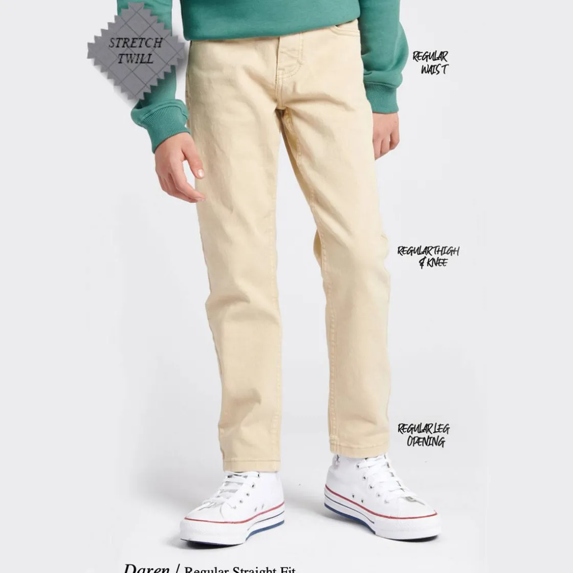 Sale Daren Twill bukse til barn, Pale Khaki Bukser Gutt 8-16 År | Bukser Baby Gutt