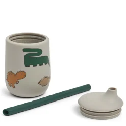 New Ellis Sippy kopp m/sugerør, dinosaurs Kopper Og Drikkeflasker