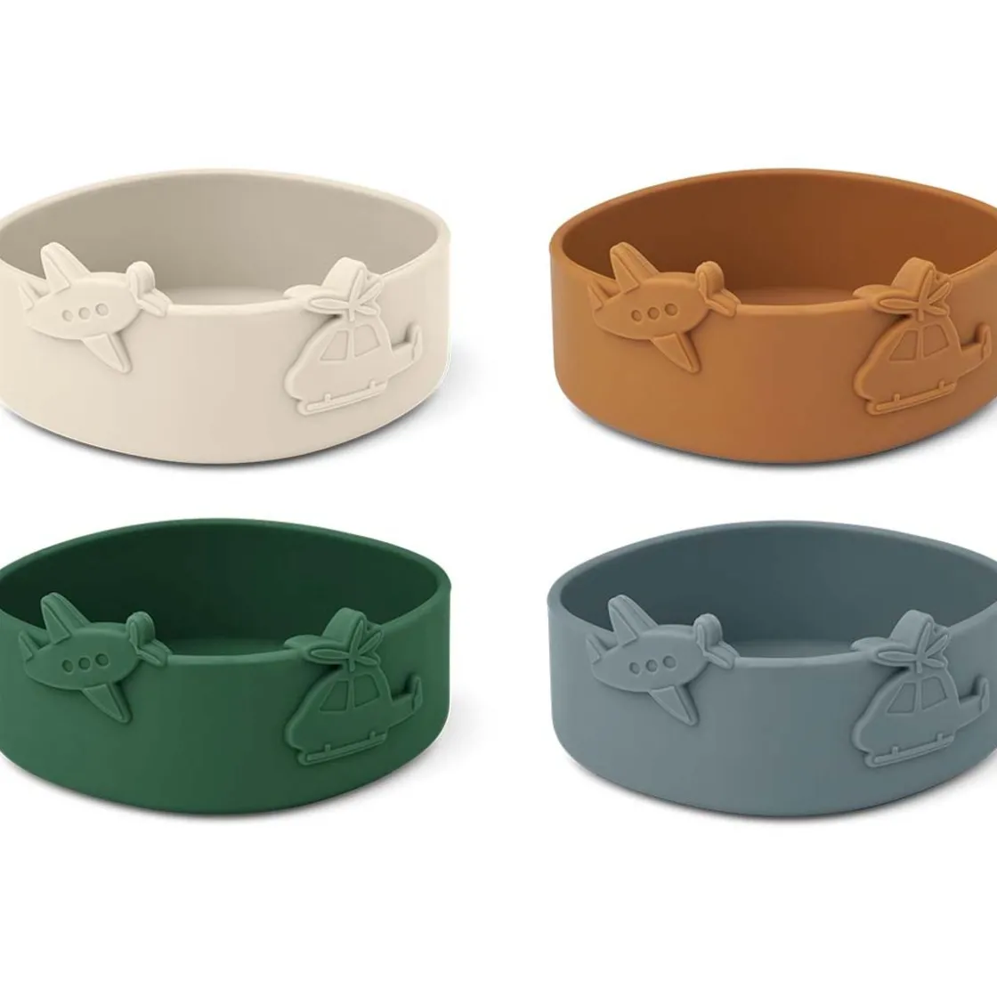 Clearance Emily 4-pack skåler i silikon, blue fog mix Skåler Og Tallerkener