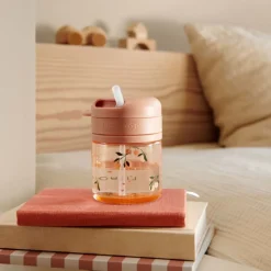 Fashion Pavia kopp med sugerør i Tritan, Peach/Sea shell Kopper Og Drikkeflasker