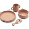 Clearance Liewood Vivi spise-og drikkesett, cat dark rose Bestikk | Skåler Og Tallerkener