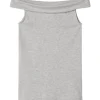 Discount Nlfbenedicte Off Shoulder topp, Light Grey Melange T-skjorte Jente 8-16 År | T-skjorter & Singleter Jente