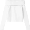 Sale Nlfnove Off-shoulder genser til barn, Bright White Gensere Jente 8-16 År | Gensere & Overdeler Gutt