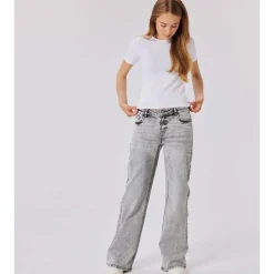 Hot Nlftianna wide jeans til barn, Light Grey Denim Bukser Jente 8-16 År | Bukser Baby Gutt