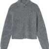 New Nulo half-zip genser til barn, dark grey mel. Gensere Jente 8-16 År | Gensere & Overdeler Gutt