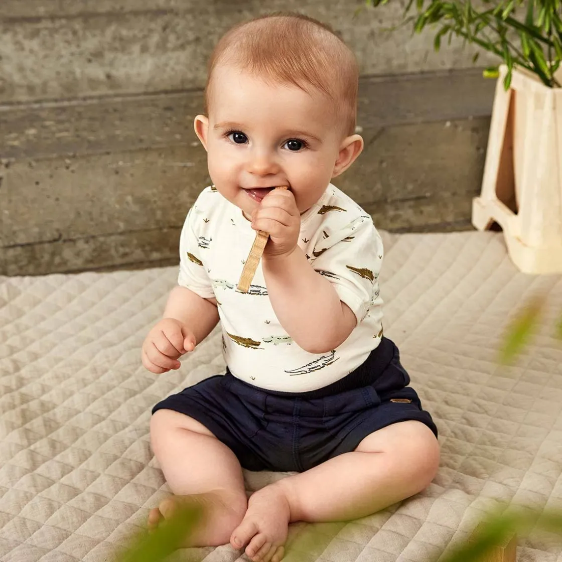 Sale kortermet body med krokodille, pristine Kort | Kortermet Baby Gutt
