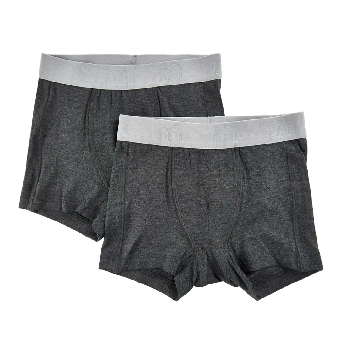 Sale 2-pack boxer i bambus til barn, Dark Grey Melange Undertøy Gutt 8-16 År | Undertøy Gutt
