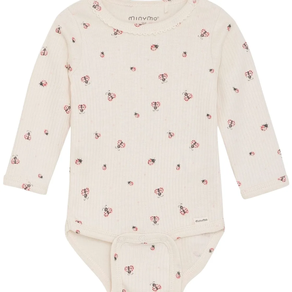 Outlet Rib body m/marihøne, White Swan Bodyer Baby Jente