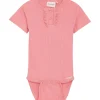 Online Rib kortermet body, Strawberry Pink Kortermet Baby Jente | Bodyer Baby Jente