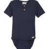 Fashion ribb kortermet body, blue nights Kort | Kortermet Baby Gutt