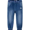 Clearance Bella 2249 baggy jeans til småbarn, medium blue Bukser & Tights Jente | Bukser & Tights Baby Jente