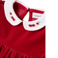 Outlet Nbfrinna velourkjole til baby, Jester Red Juleantrekk Til Baby Jente | Penklær Baby Jente