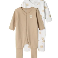 Best Nbnnightsuit 2-pack heldress/pyjamas, Oxford Tan Heldresser & Pyjamaser Jente | Heldresser & Pyjamaser Gutt