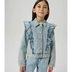 Hot Nkflana denimjakke til barn, Light Blue Bleached Jakker Barn