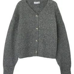 Outlet Nkfnacola strikket cardigan til barn, Grey Melange Penklær Jente 8-16 År | Penklær Baby Gutt