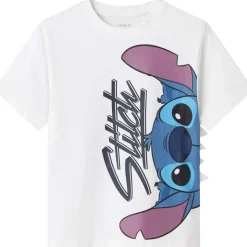 Best Nmmanwit Stitch t-skjorte til småbarn, Bright White T-skjorter Gutt | Kort