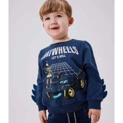 Clearance Nmmjuice Batwheels sweatshirt, Dark Denim Gensere & Overdeler Gutt | Gensere Baby Gutt