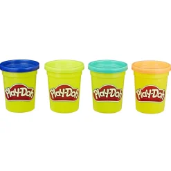 Outlet plastelina 4-Pack - navy, gul, grønn og orange Hobby Og Kreativitet
