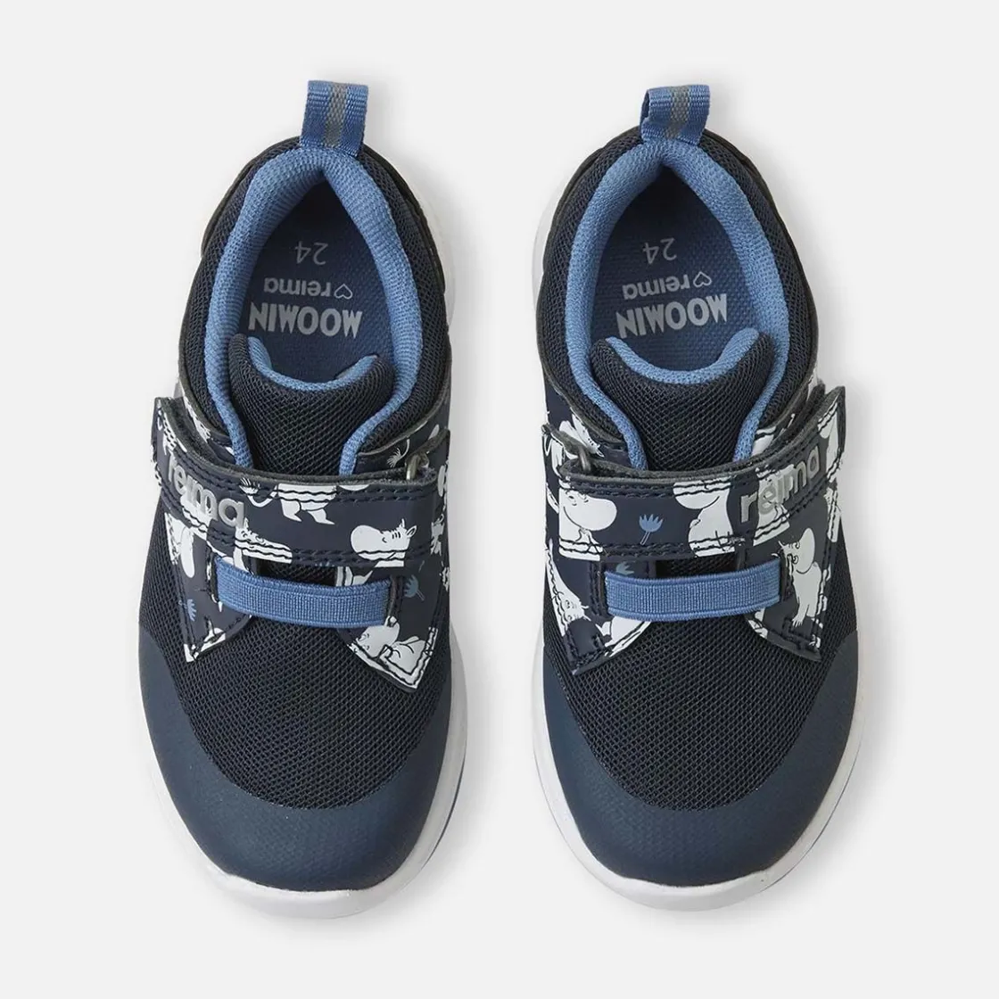 Outlet Reima Ekana Moomin joggesko til barn, Navy Joggesko