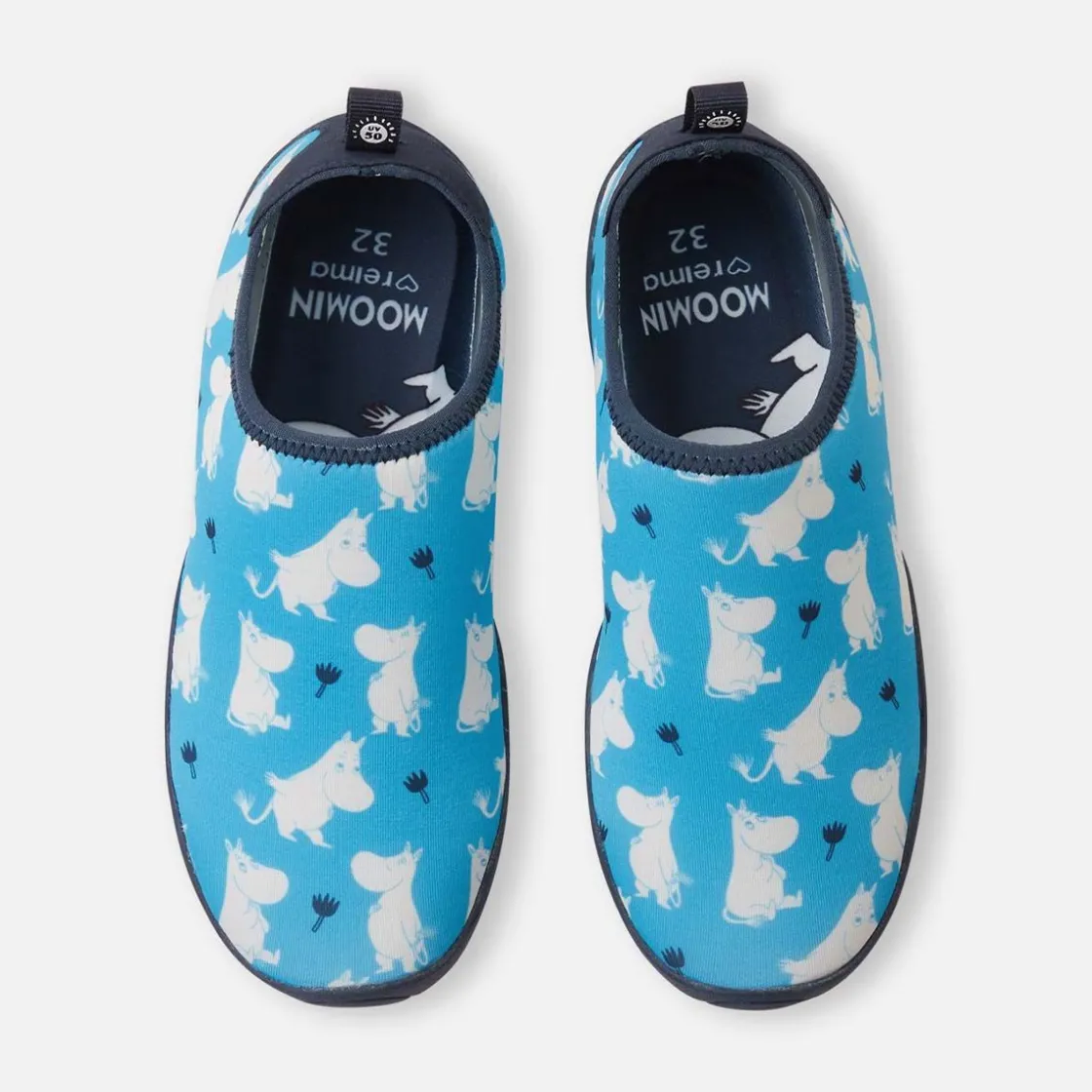 Discount Reima Moomin Lean badesko til barn, Turquoise Blue Sandaler Og Badesko