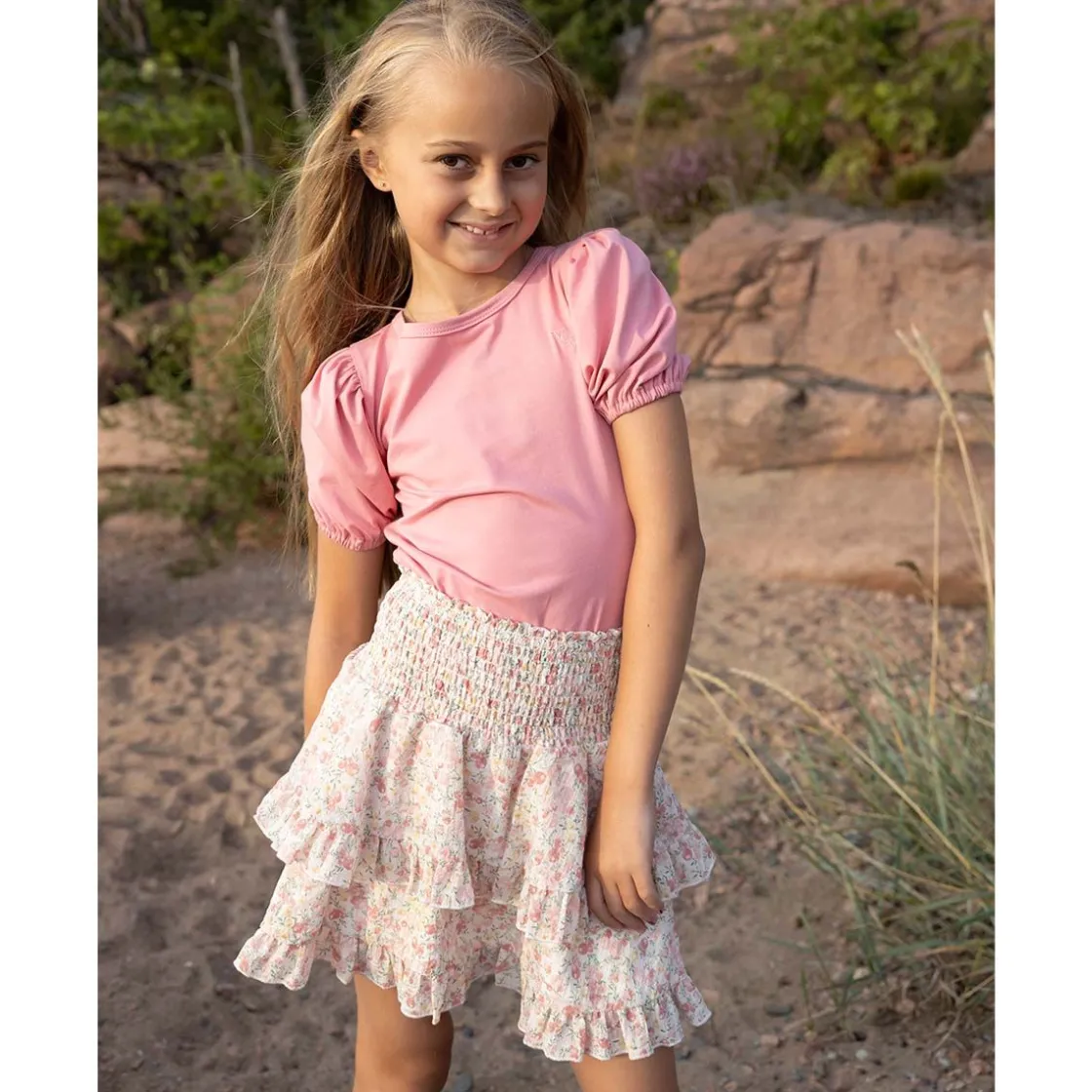 New Lilly skjørt til barn, Coral pink Penklær Jente 8-16 År | Penklær Baby Gutt